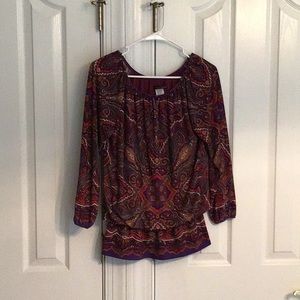 Beautiful poly Boho blouson top